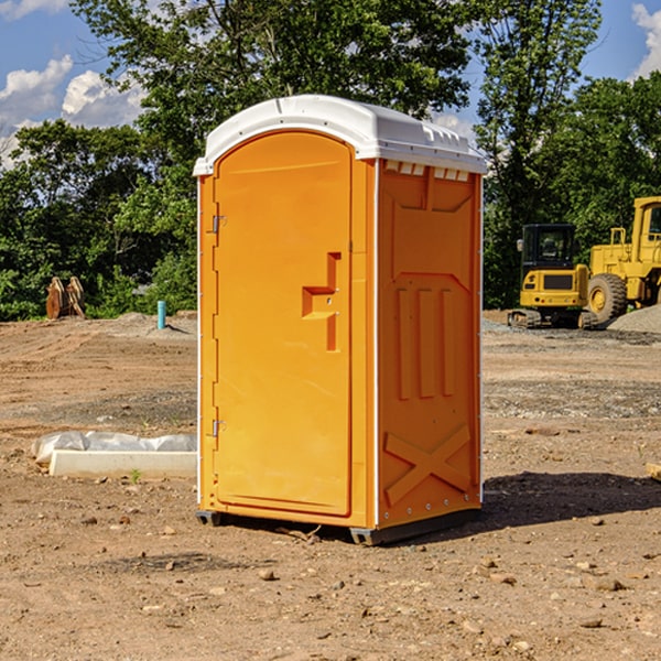 how often are the portable restrooms cleaned and serviced during a rental period in Cannondale CT